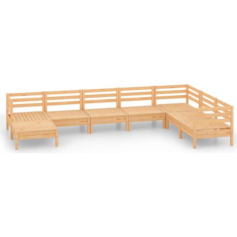 Maison Exclusive - Juego de muebles de jardín 8 piezas madera mac (1/5)