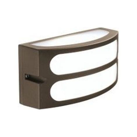 Applique da Esterno a Parete Squba Sovile con Griglia Doppia Illuminazione - Colore: Marrone