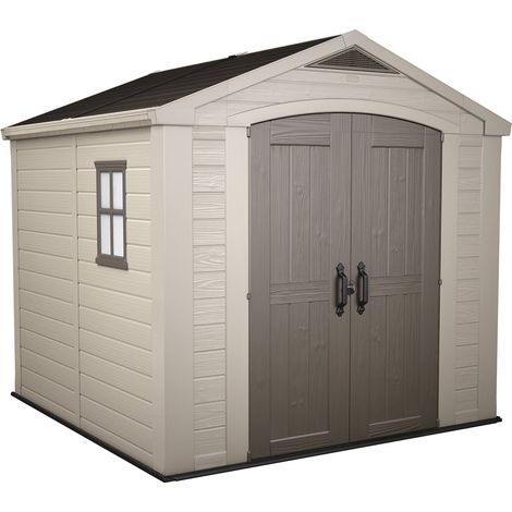 Dmora - Gartenhaus Weyburn, Gartenhütte, Gartenhaus, Werkzeugschuppen, 257x255 h243 cm, Beige