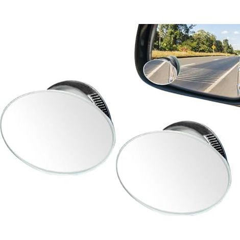 Rétroviseur WideView rectangulaire rond à angle mort réglable à 360° Réflecteur convexe d'angle mort pour véhicules universels, SUV, motos, camions, remorques, motoneiges, vélos, etc. (1/5)