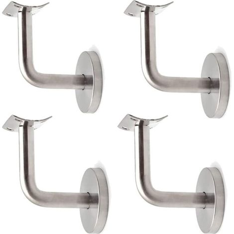 Support De Main Courante, Support De Main Courante En Acier Inoxydable, Fixation De Main Courante, Pour Support Mural De Rampe En Bois Avec Rosace De Couverture (4 Pièces) (1/4)