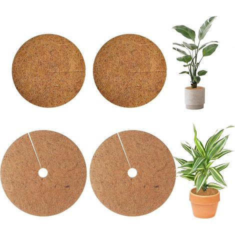 4 pièces Disque de Protection Plante,Tapis de Plantes,Protection en Noix de pour Plantes en Pot pour la des Contre Le Gel en Hiver (15cm/20cm) (1/5)