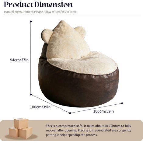Adorable fauteuil en forme d’ours aux oreilles arrondies et profil moelleux pour une ambiance à la fois ludique et relaxante (1/5)