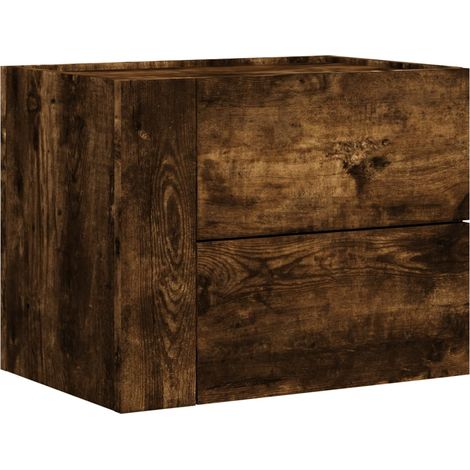 Maison Exclusive - Mesita de noche de pared color roble ahumado 4