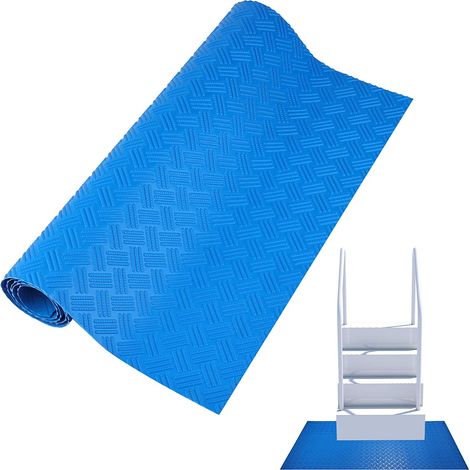 Tapis d'échelle de piscine, 23 x 90 cm Tapis de protection pour échelle de piscine Tapis de marche pour piscine hors sol avec texture antidérapante (1/5)