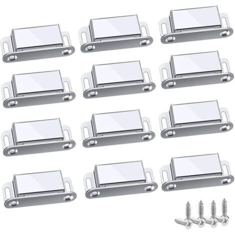 Loquet Magnetique, 12 Pièces Aimants loqueteaux magnétiques Placard Aimant Puissant Robuste Jusqu'à 6kg, Pour Tiroirs Porte de Douche Aimanté Armoire Placard, Cabinet, Meubles (45mm-12pc) (1/5)