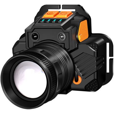 Headlamp, LED Headlamp, Super Bright USB Rechargeable Headlamp, 3 Brightness, 90° Adjustable (1/5)