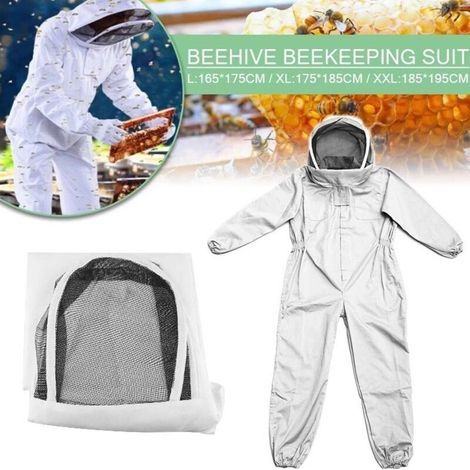 Full beekeeping suit, hooded clothing with veil, protective jacket for beekeepers, cotton beekeeping suit with anti-wasp hood equipment (1/5)