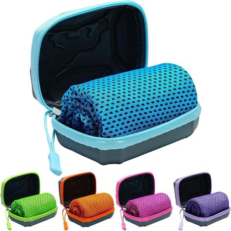Lot de 5 serviettes rafraîchissantes 30x80 cm, boîte, séchage rapide, sport, voyage, yoga, gym, microfibre (1/5)