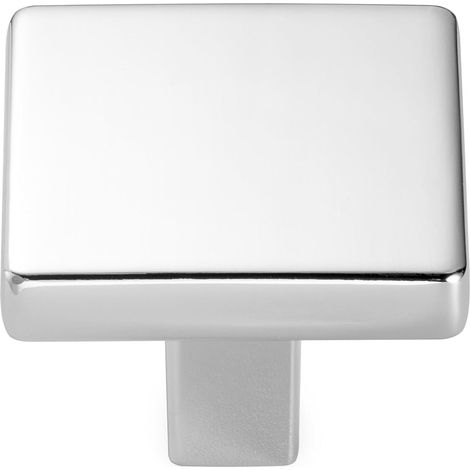 Lot de 10 boutons de placard carrés – Poignée chromée (31 mm) pour porte de placard de cuisine, tiroir de commode de chambre à coucher, quincaillerie d'armoire de salle de bain (1/5)