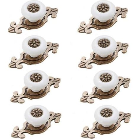 Furniture Knob 8 Pieces Vintage Style Drawer Knob Furniture Knob Drawer Knob with Screws Accessories (1/4)