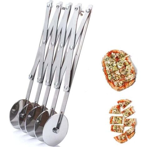 Coupe-Pâte à 5 Roues, Coupe-Pâtisserie, Roue De Coupe-Pâte En Acier Inoxydable Coupe-Pâtisserie Trancheuse à Pizza Coupe-Pâte à Biscuits Coupe-Pizza Ajustable (1/4)