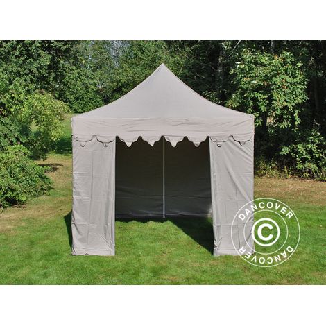 Tente Pliante Chapiteau pliable Tonnelle pliante Barnum pliant FleXtents PRO Steel Morocco 3x3m Latte, avec 4 cotés (1/5)