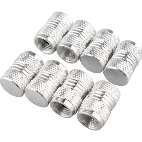 8 pcs de voiture camion Pneu de vélo jantes souches Air Bouchons de valve Pneu Coque (Silver) (1/5)