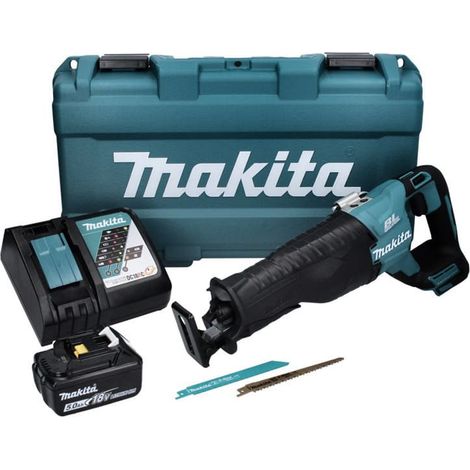 Makita – Scie sabre 18V LXT avec 1 batterie 5.0Ah – Moteur sans charbon – Technologie XPT pour protection contre l'eau – Coffret synthétique