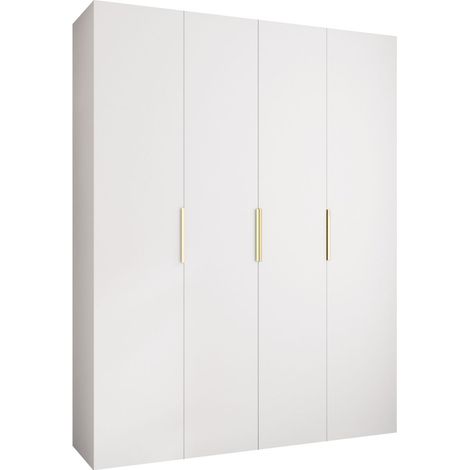 Armario Hartford 574, Blanco, 246x190x52cm, Puertas de armario: Con bisagras, Número de estantes: 12 (1/5)
