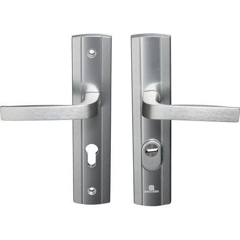 1 - Poignée De Porte Blindée - Plaque De Protection - Cylindre Européen - Anti-arrachage Et Anti-perçage - Pour Porte D&39entrée - Argent - 242x52cm (1/3)