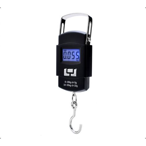 Balance Bagage 50 kg (110 lb) – Échelle Numérique, Précision Electronique pour Voyage, Cuisine, Pêche (Noir) (1/4)