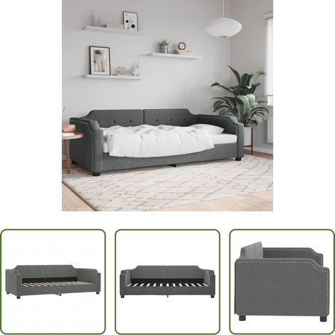Schlafsofa - Tagesbett Dunkelgrau 90x190 cm Stoff (1/5)