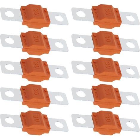 10 Pièces Fusible Midi 30A Courant Élevé 32V Batterie, Camion, Moto, Climatisation