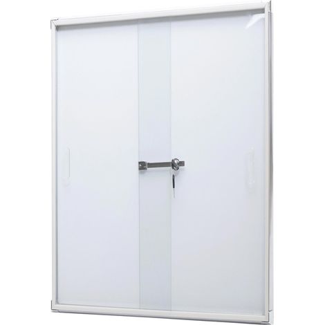 [NEUWERTIG] Schaukasten HHG-947, Magnettafel Whiteboard Memoboard Pinnwand, Aluminium abschließbar inkl. Zubehör 96x66x9cm