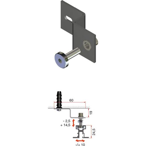Kit Soporte Panelsystem Fijación Pared Con Regul. Doble (1/4)