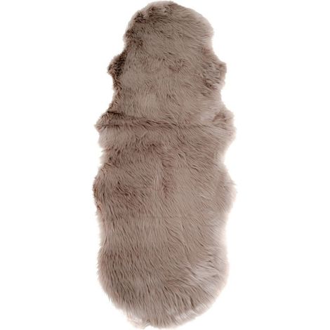 Pelliccia sintetica tortora da pavimento o divano 60x180 cm