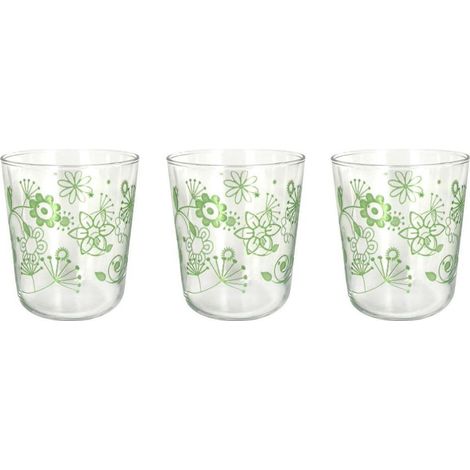 Set 3 Bicchieri da Tavola Vino Acqua Velo Flower Verde 315 cc Cerve (1/2)