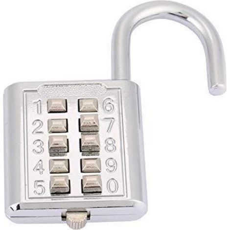 Cadenas à combinaison 5 chiffres alliage de zinc pour armoire, casier, bagage, argent