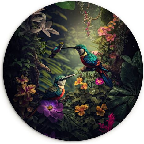 EL CUADRO Flores - Pájaros - Selva - Plantas Cuadros Decorativos 30x30 (1/5)