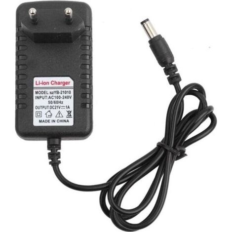 Adaptateur de chargeur Li-ION 21V 1A – Noyau cuivre épais – Port 5,5 x 2,5 mm – Prise UE – Protection contre surtensions (1/5)