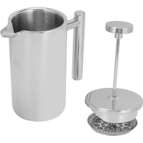 Cafetière à piston de 350 ml en acier inoxydable à double paroi isolante avec filtre (1/2)