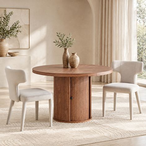 Sedie da pranzo imbottite set da 2, tessuto grigio chiaro OKMYHOME (1/5)