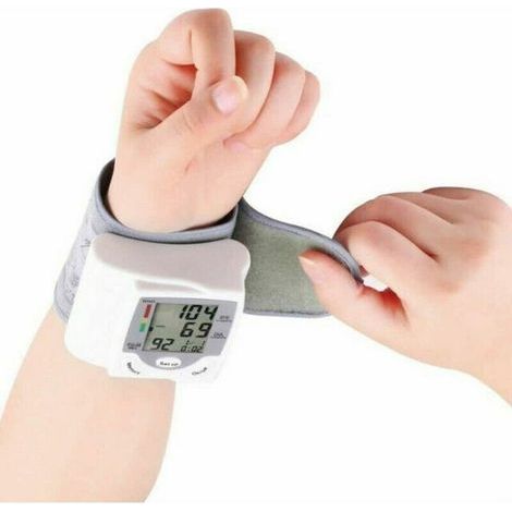 Tensiomètre au poignet, petit tensiomètre numérique, réglage rapide, fonctionnement à un bouton, conception ergonomique, adapté à un usage domestique (1/5)