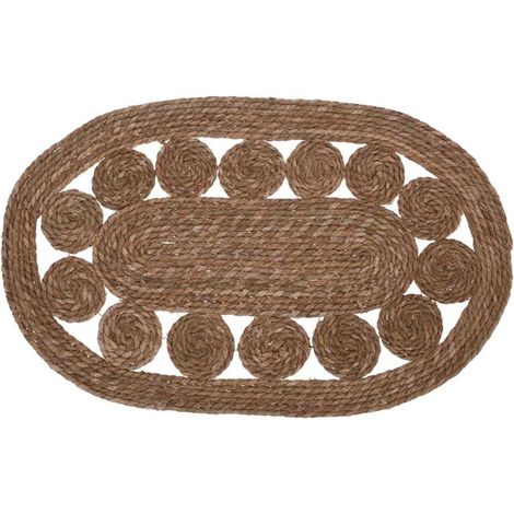 ALFOMBRA TAPETE OVAL VEGETAL 80x50 CM