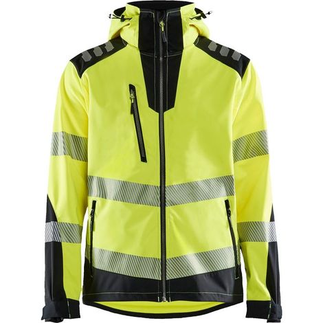 Giacca da lavoro softshell ad alta visibilità 4491 - Giallo fluorescente/Nero XL (1/4)