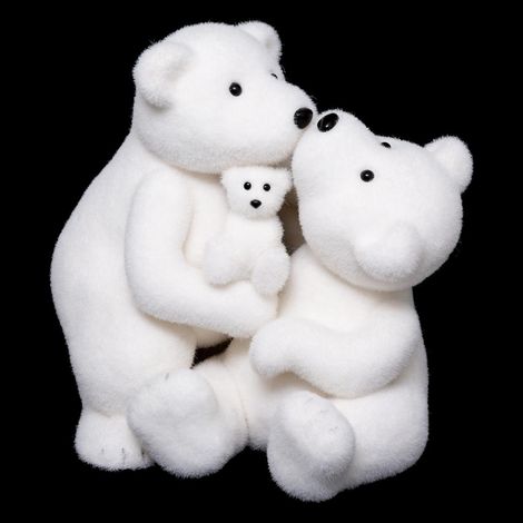 Déco de Noël Adorable Famille Ours avec des bisous H 40 cm - Feeric Christmas