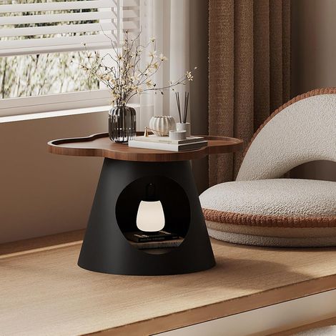 Petite table basse créative et compacte, table d’appoint style crème pour chambre, coin fenêtre, salon, espace tatami et décoration intérieure, noire (1/5)