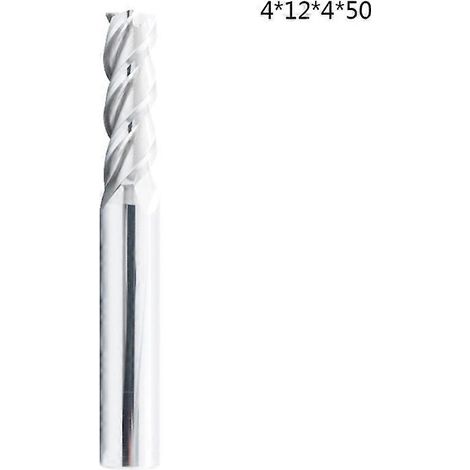 Fraise à 3 dents en acier au tungstène HRC45 pour machines-outils à haute résistance aux chocs, aluminium et acrylique