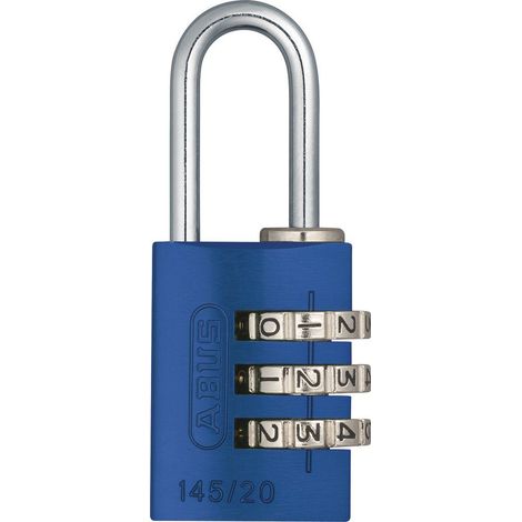 ABUS 145 20MM ALU COMBI PADLOCK BLUE