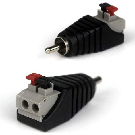 2-Pairs RCA Male Femelle vers 2 bornes à Femelle AV Audio Vidéo Ressort Appuyez sur Type connecteur Adaptateur (1/4)