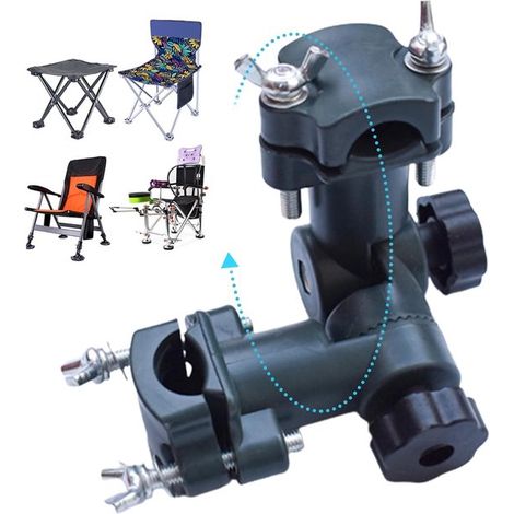 Portaombrelli per sedia, morsetto per ombrellone regolabile a 360 gradi, supporto universale in plastica per ombrellone da giardino, supporto portatile per asta per morsetto per ombrellone da esterno, (1/5)