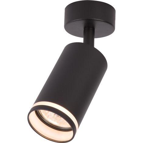 Faretto da soffitto rotondo moderno nero, orientabile, 1xGU10 10W, Milagro (1/5)