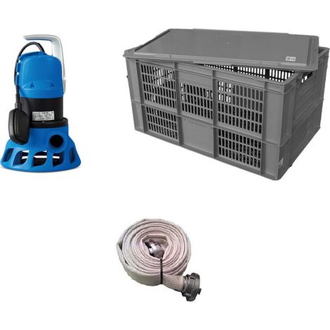 Floody1000 Motopompe Kit completo scatola di trasporto + flessibile