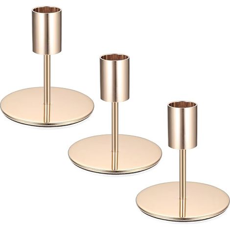 Bougeoir Chandelier Dorés Porte Bougies Noël pour Décoration Table de Mariage Fête Anniversaire 8,5 cm
