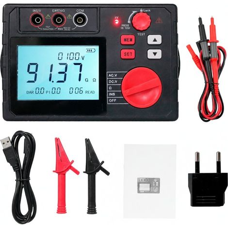 Beyamis Mégohmmètre numérique 2500V - Résistance de terre LCD rétroéclairé (1/5)