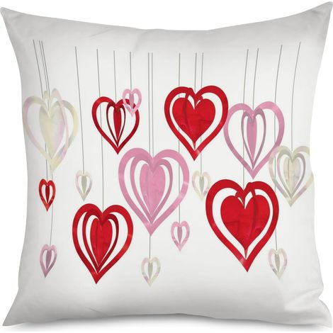 Housse de Coussin décoratif cœurs sur fond noir, chic (1/5)