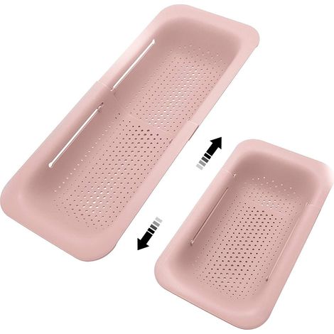 Passoires et égouttoirs pliables pour évier, panier à passer au-dessus de l'évier, passoire pliable (rose) (1/5)