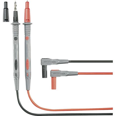 Set de cordons de mesure de sécurité 1.20 m noir, rouge VOLTCRAFT MS-4P Q76103 (1/4)