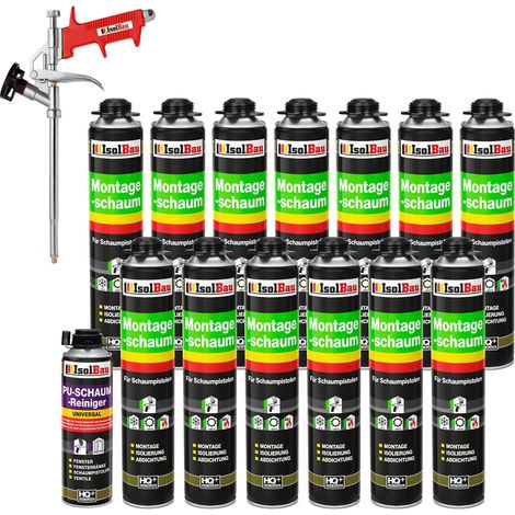 Pistolenschaum 13 x 750 ml + 1 Metall Schaumpistole + 1 Reiniger Bauschaum (1/5)